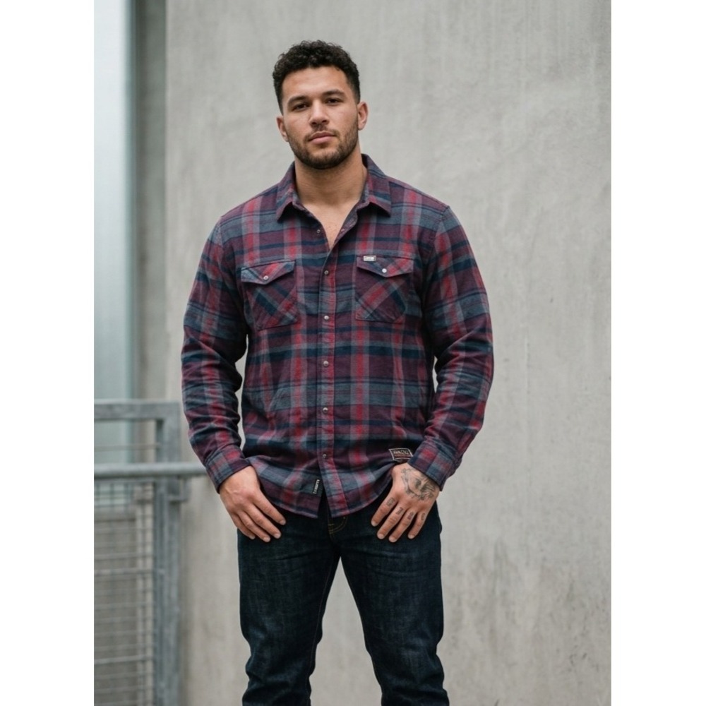 Troll Co. Plaid Flannel Rugged Workwear Button Down Shirt 3XL